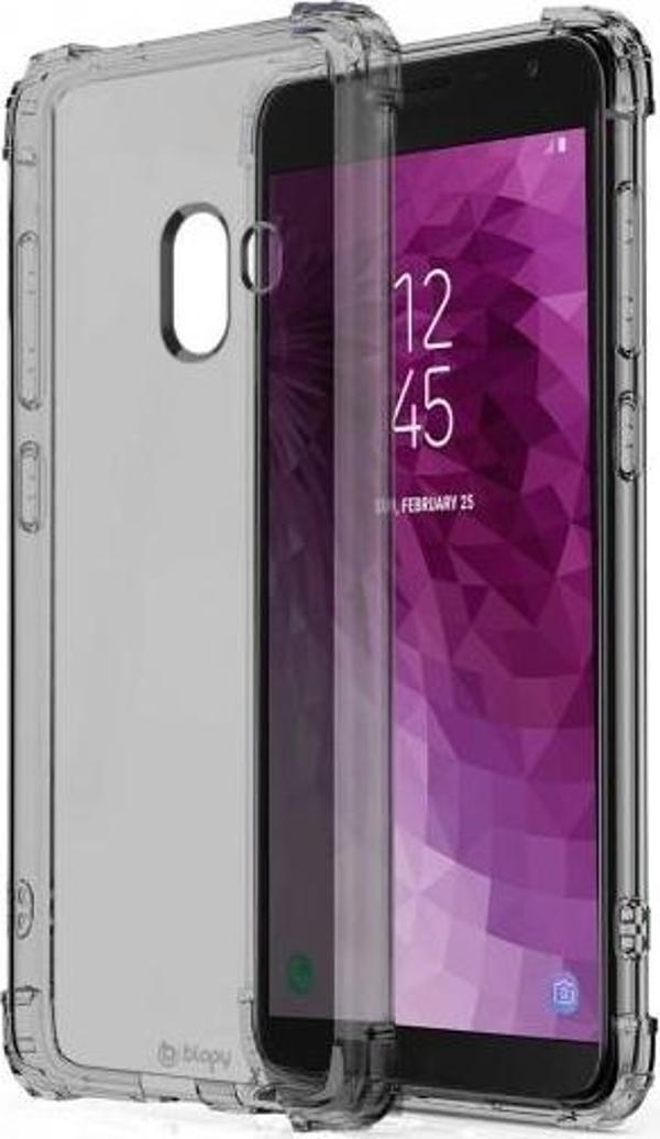 Blogy Galaxy J6 Plus ile Uyumlu Crystal Fit Kılıf Smoke Black - Image 1