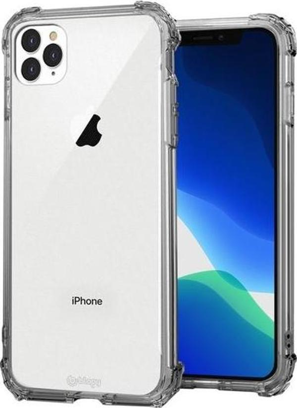 Blogy iPhone 11 Pro ile Uyumlu Crystal Fit Kılıf Smoke Black - Image 1