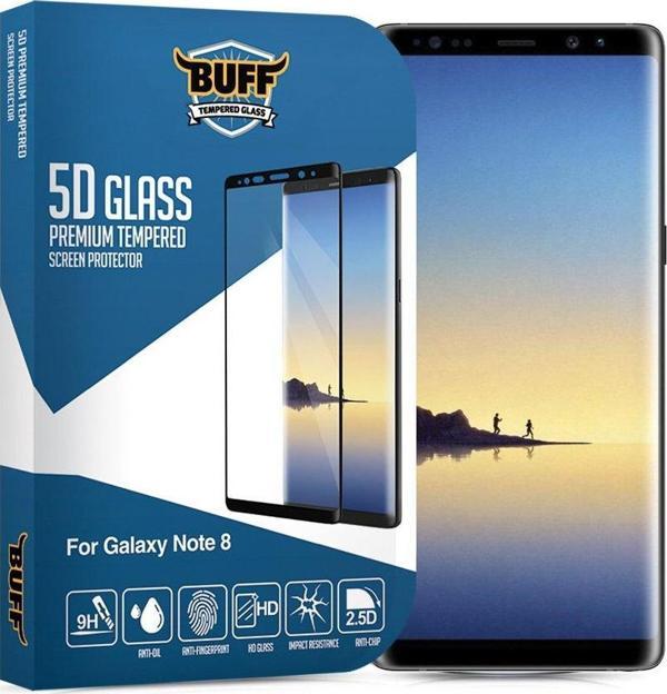 Buff Galaxy Note 8 ile Uyumlu 5D ile Uyumlu Glass Ekran Koruyucu - Image 1