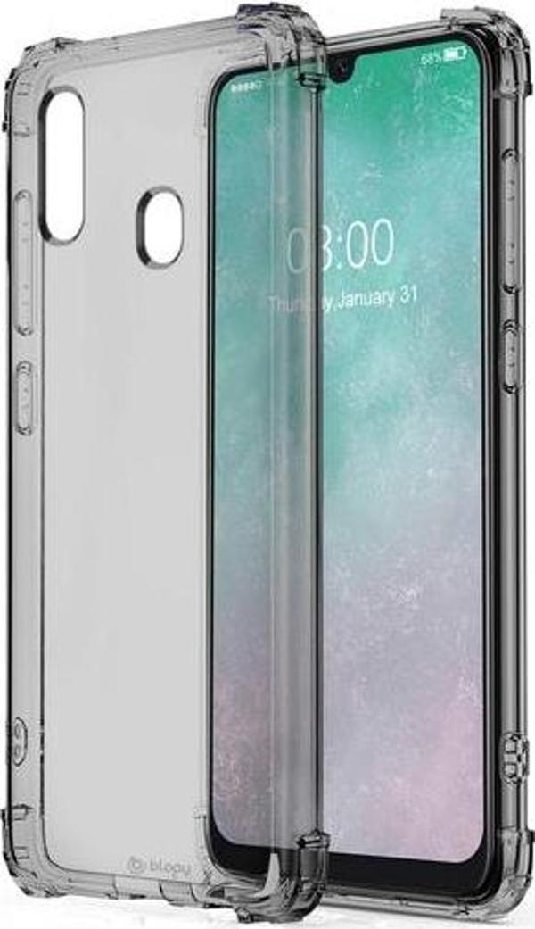 Blogy Galaxy A30 ile Uyumlu Crystal Fit Kılıf Smoke Black - Image 1