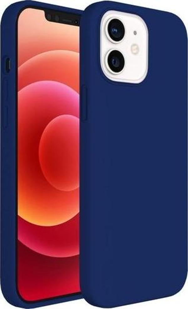 Buff iPhone 12 / 12 Pro ile Uyumlu Rubber S Kılıf Navy Blue - Image 1