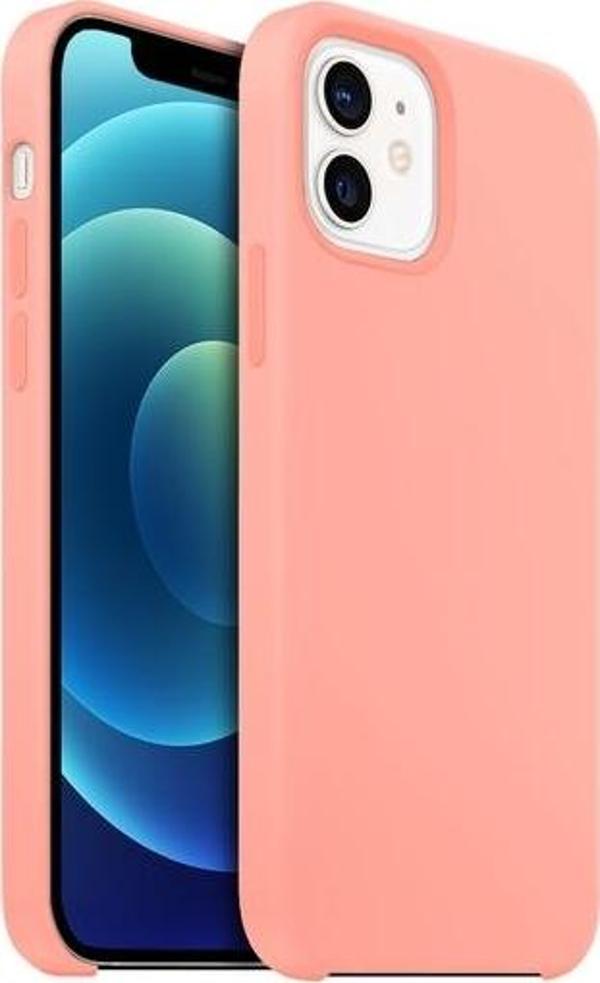 Buff iPhone 12 Mini ile Uyumlu Rubber Fit Kılıf Pink Sand - Image 1