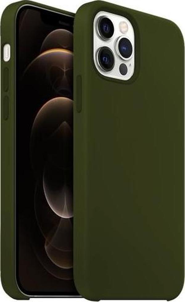 Buff iPhone 12 Pro Max ile Uyumlu Rubber Fit Kılıf Military Green - Image 1