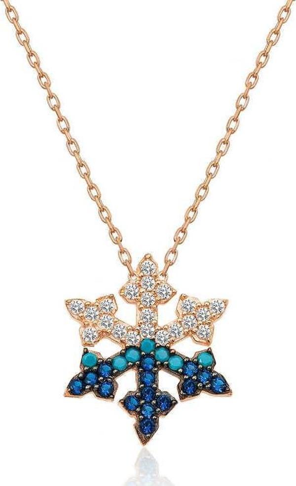 himarry 925 Ayar Gümüş Rose Kar Tanesi Kadın Gümüş Kolye - Image 1