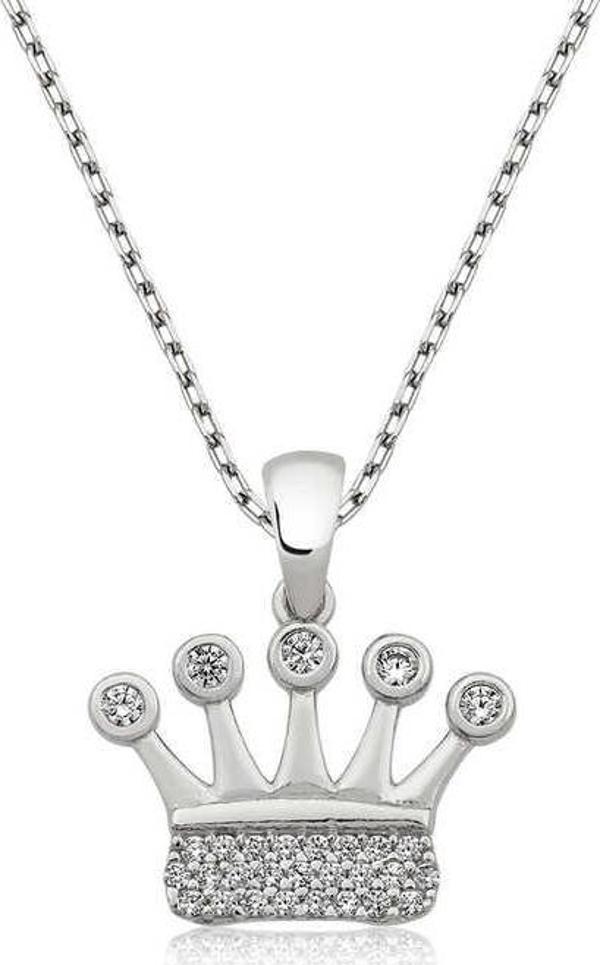 himarry 925 Ayar Gümüş Taç Kadın Gümüş Kolye - Image 1