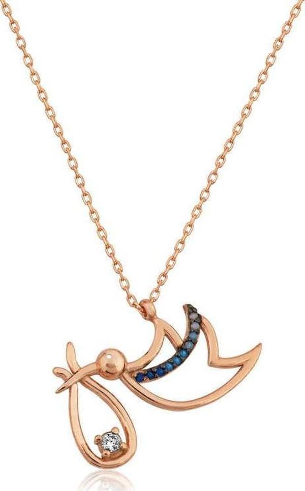 himarry Gümüş Rose Yeni Doğan Bebek Bayan Kolye - Image 1