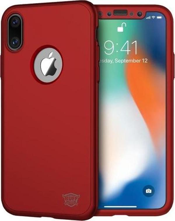 Buff iPhone X ile Uyumlu 4D Kılıf Red - Image 1