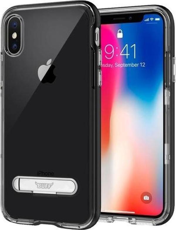 Buff iPhone X ile Uyumlu Air Bumper Kılıf Black - Image 1