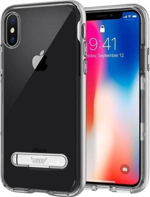 Buff iPhone X ile Uyumlu Air Bumper Kılıf Silver - Image 1