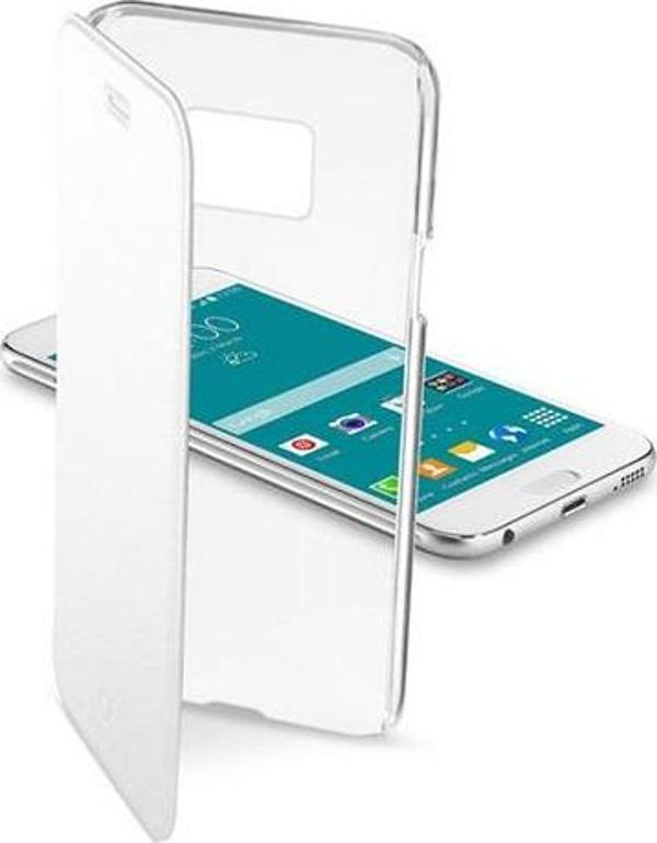 Cellular Line Galaxy S6 ile Uyumlu Clear Book Kılıf Beyaz CLEARBOOKGALS6W - Image 1