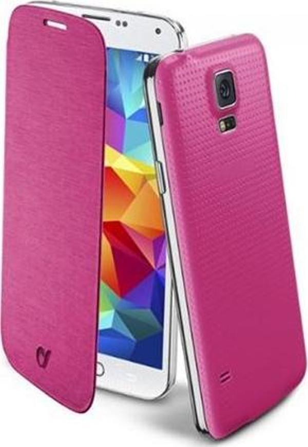 Cellular Line Galaxy S5 ile Uyumlu Flip Book Kılıf Pembe BACKBOOKGALS5P - Image 1