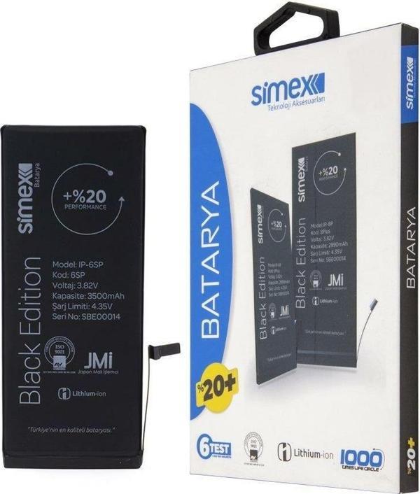Simex iPhone 6S Plus ile Uyumlu Performance SBT-02 Batarya - Image 1