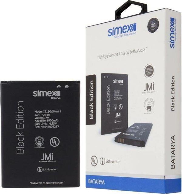 Simex I9190 Galaxy S4 Mini ile Uyumlu SBT-01 B500BE Batarya - Image 1