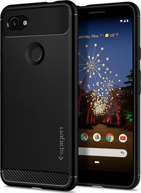 Spigen Pixel 3a XL ile Uyumlu Kılıf Rugged Armor Matte Black - Image 1