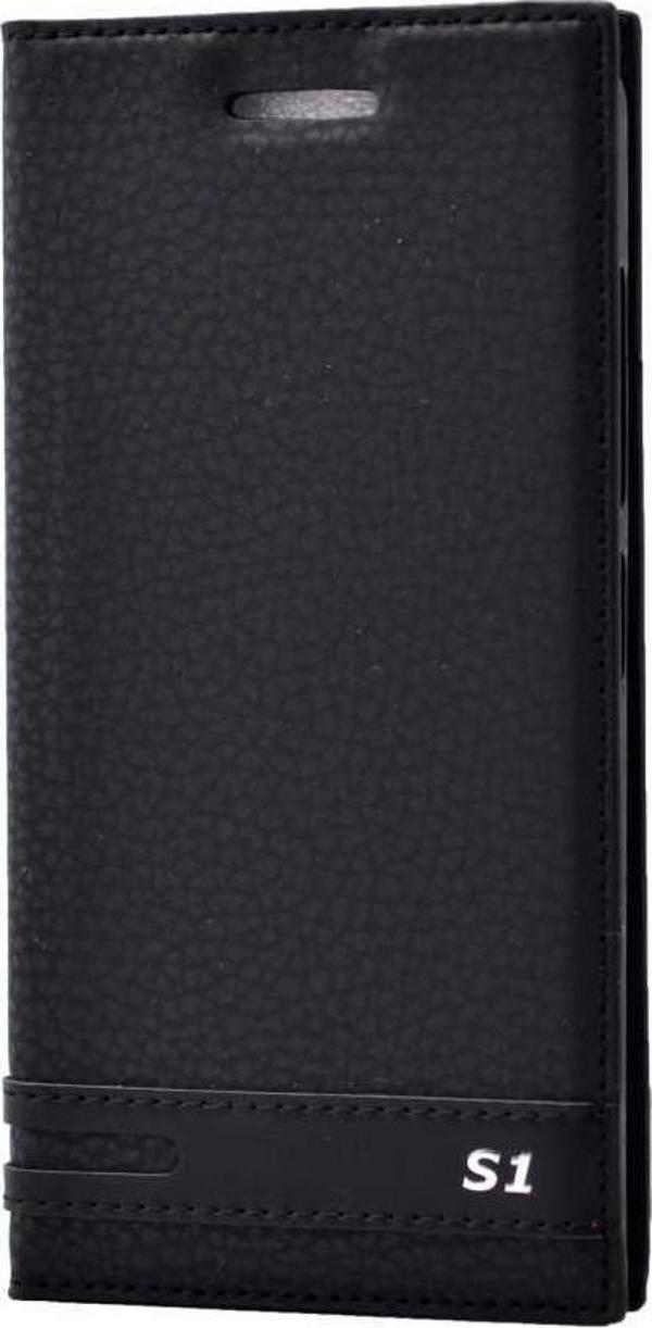 Zore Vibe S1 Lite ile Uyumlu Elite Serisi Kapaklı Kılıf Siyah - Image 1