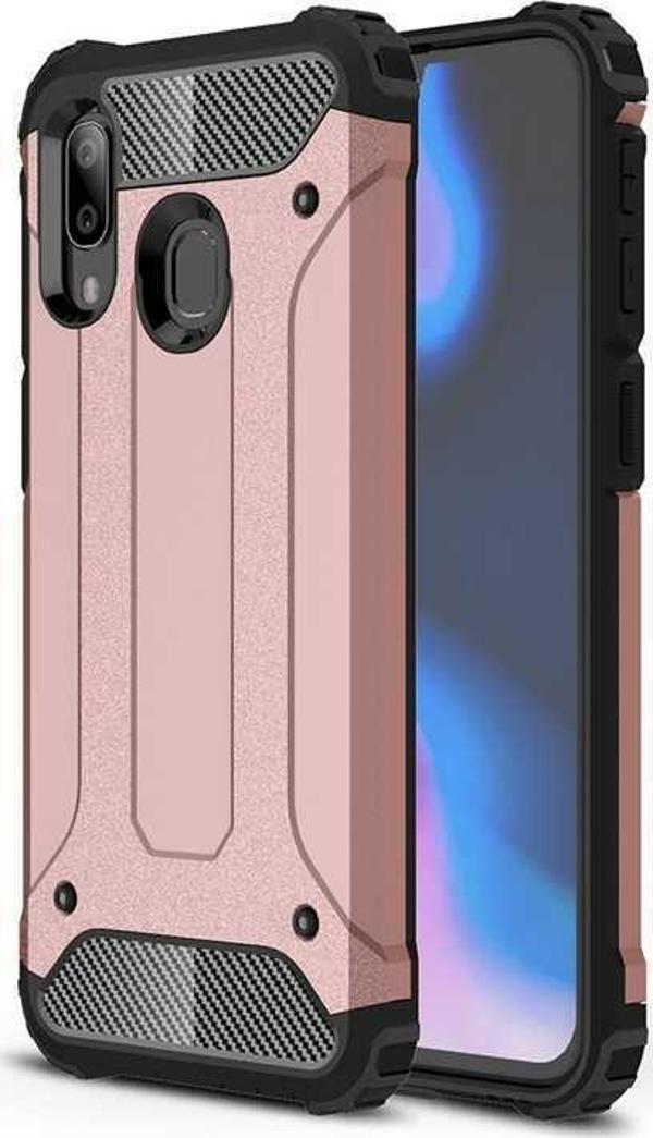 Zore Galaxy A20 ile Uyumlu Crash Silikon Kılıf Rose Gold - Image 1