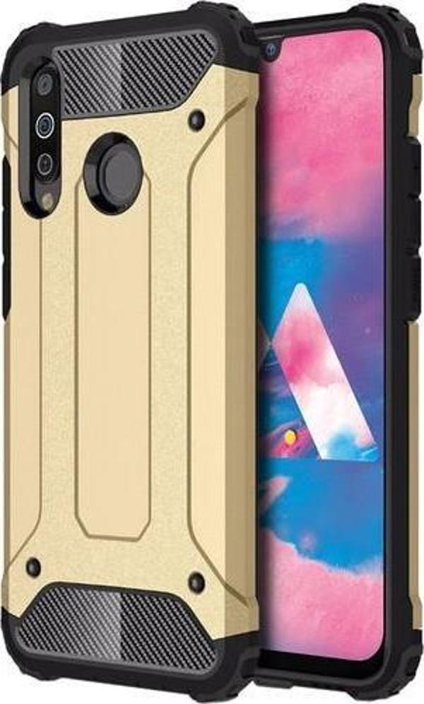 Zore Galaxy M30 ile Uyumlu Crash Silikon Kılıf Gold - Image 1