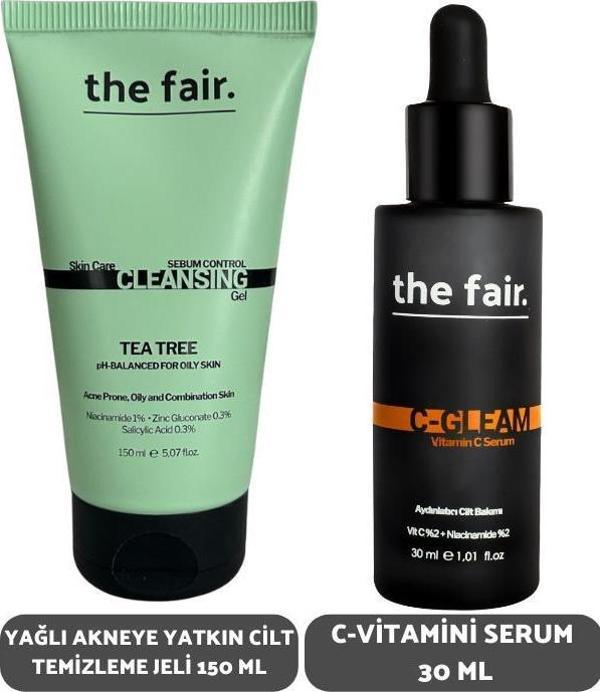 Yağlı Akneye Yatkın Cilt Temizleme Jeli 150 ml + C Vitamini Serum Seti 30 ml - Image 1
