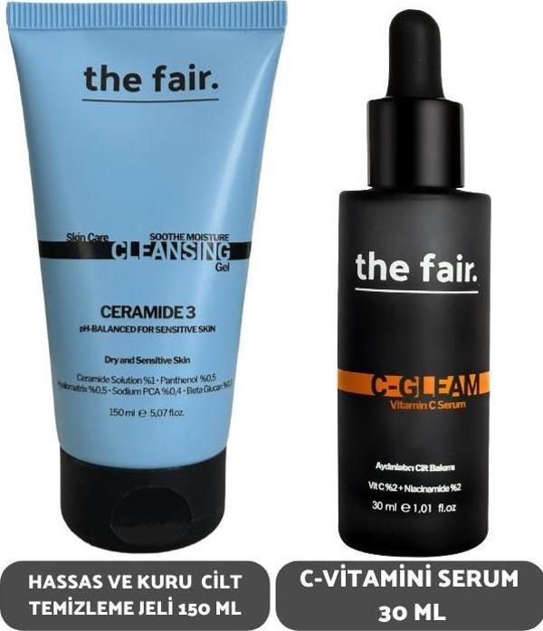 The Fair Hassas ve Kuru Cilt Temizleme Jeli 150 ml ve C Vitamini Serum Seti 30 ml - Image 1