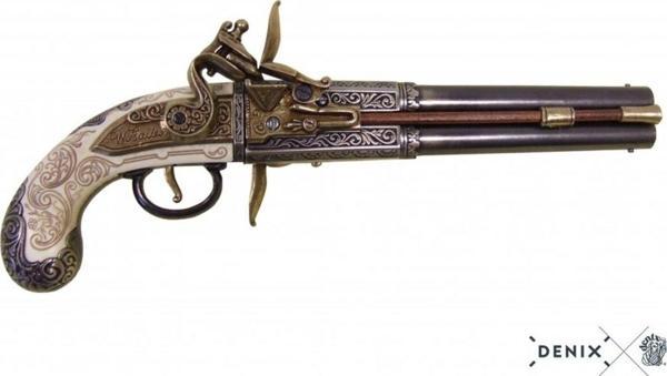 Koleksiyon Grubu-DOUBLE-BARRELLED TURN-OVER PISTOL, UK, 1750-JDNX1264 - Image 1