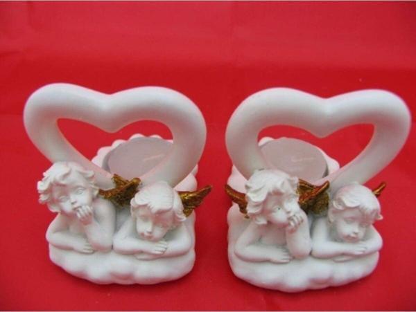 Hediyelik ? Karışık ? Melek Figürler-qqc 2li Melek T-lıght>>7.5x9.5x8 Cm. - Image 1