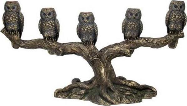 Hediyelik › Veronese Biblolar › Şamdan-5 Baykuşlu Mumluk-42,5*16,5*22,5 Cm. - Image 1