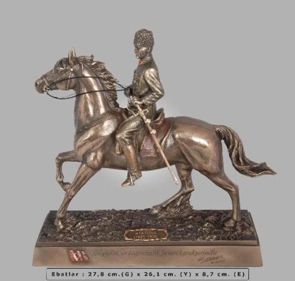 Veronese Biblolar ? Atatürk-ata Süvari Bronz-28,5*9,5*26,5 Cm-jtu09348a4 - Image 1