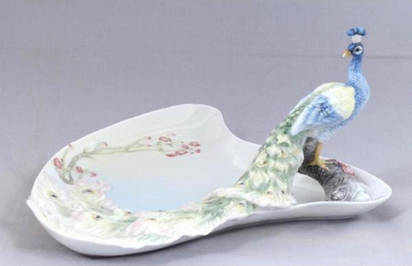 Veronese Biblolar ? Porselen-tavuskuşlu Tabak-22,5*21,5*12,5 Cm-jap20317aa - Image 1