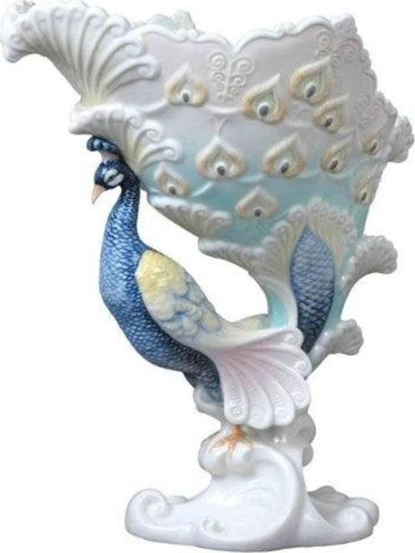 VERONESE BİBLOLAR › Wise Porselen-PORSELEN TAVUSKUŞLU KASE-23*16,5*27 CM-JAP20279AA - Image 1
