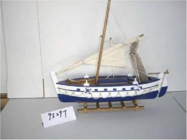 Denizcilik › Denizcilik Grubu › Marine Model Gemi-z&a Mavi Balıkçı Teknesi>>40x9.5x35 Cm. - Image 1