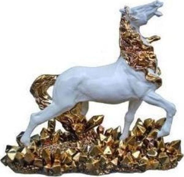 Dekoratif Ürünler > Salon Takımları- Tekli At Biblo Beyaz>>20x25cm-de4014wg - Image 1