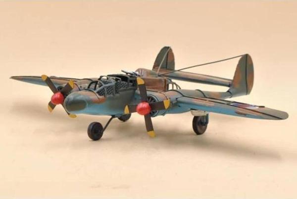 Vintage Metal Retro Klasik Pervaneli Savaş Uçağı-50cm - Image 1
