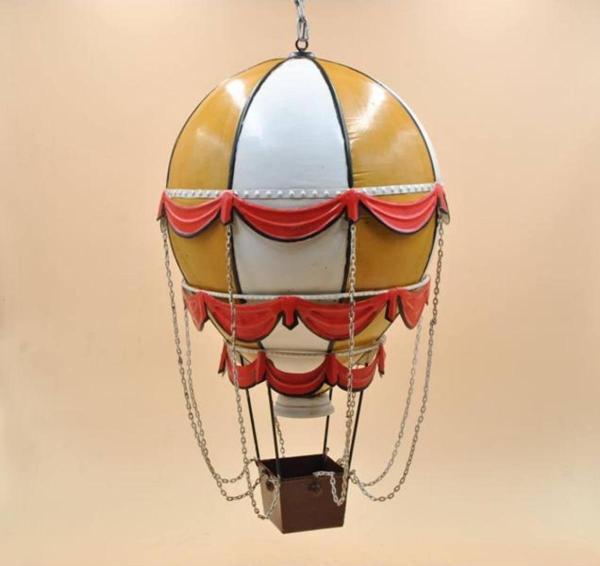 Vintage Metal Retro Sıcak Hava Balonu Sarı-45 Cm. - Image 1