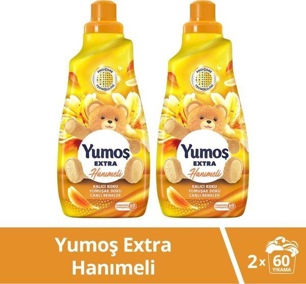 Yumoş Extra Konsantre Çamaşır Yumuşatıcısı Hanımeli 1440 ml 60 Yıkama 2 Adet - Image 1
