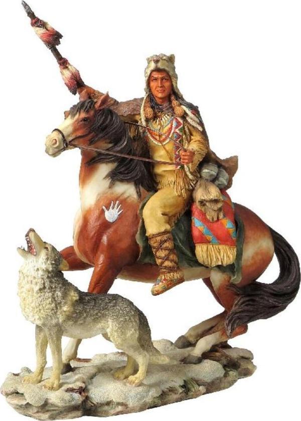 Veronese Serisi- Atlı Kurtlu Kızılderılı-18*8,5*21 Cm. - Image 1