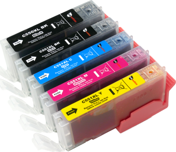 Xplus Canon Pixma MG7150 Kartuş Set 5 Renk Takım Muadil Yüksek Kapasite 550XL-551XL - Image 1