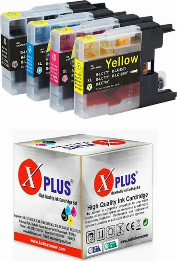 Xplus Dcp J525W Brother Uyumlu LC-77XL LC1240-LC1280 4 Renk Muadil Kartuş Seti 2.400 Sayfa  (Chipli)
 - Image 1