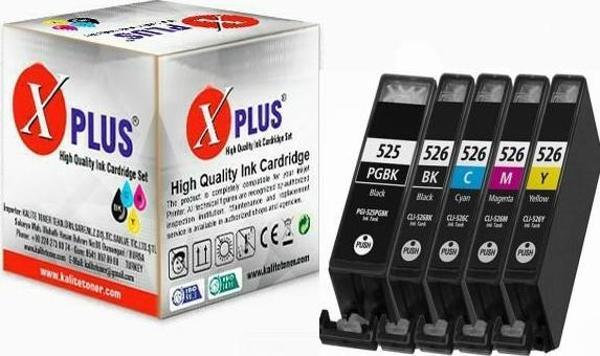 Xplus® Pixma MG6150 Kartuş Set 5 Renk Takım Muadil Yüksek Kapasite 525XL-526XL 500 Sayfa - Image 1