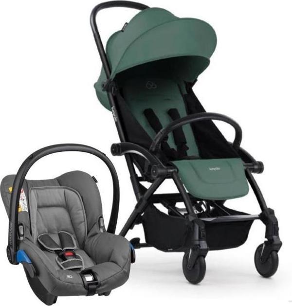 Connect 3 Bebek Arabası Black-Olive Travel Set Citi-2 Grey - Image 1