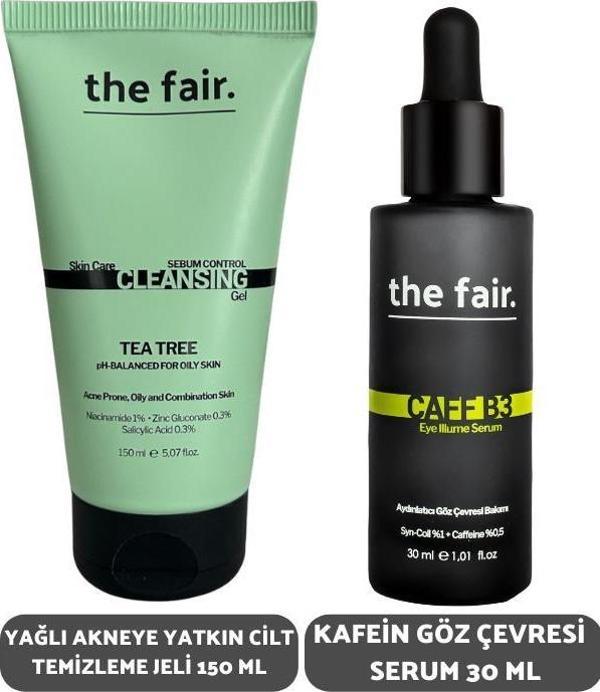 Yağlı Akneye Yatkın Cilt Temizleme Jeli 150 ml ve Kafein Göz Çevresi Serum 30 ml - Image 1