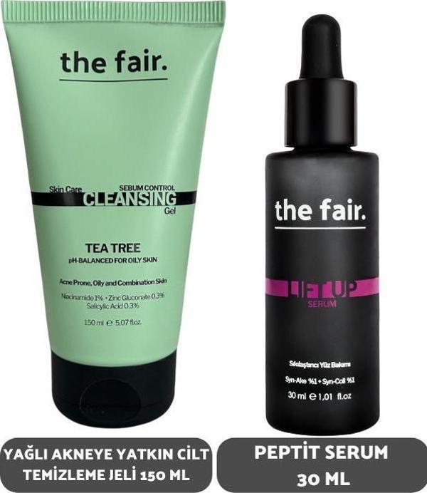 Yağlı Akneye Yatkın Cilt Temizleme Jeli 150 ml ve Peptit Serum Seti 30 ml - Image 1