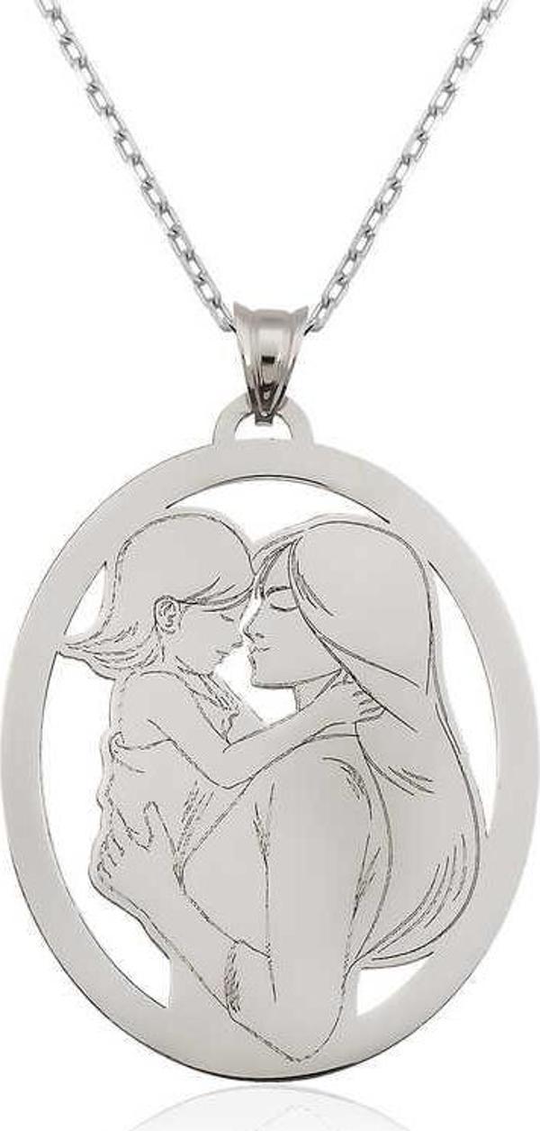 himarry ​925 Ayar Gümüş Anne Kız Kolye - Image 1