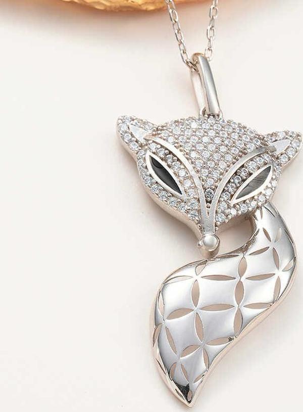 himarry 925 Ayar Gümüş Tilki Kadın Kolye - Image 1