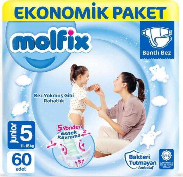 Molfix Bebek Bezi 5 Beden Junior Ekonomik Paket 60 Adet - Image 1