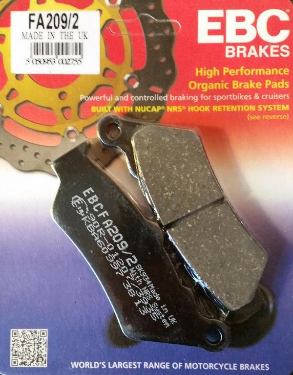 Ebc Fa209/2 2021-2023 Moto Guzzi V100 Mandello Uyumlu Arka Fren Balatası Organik Balata - Image 1