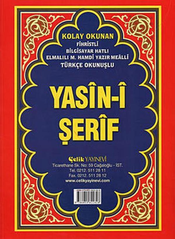 Yasin-i Şerif (Cami Boy Fihristli Bilgisayar Hatlı Türkçe Okunuşlu) - Çelik Yayınevi - Image 1