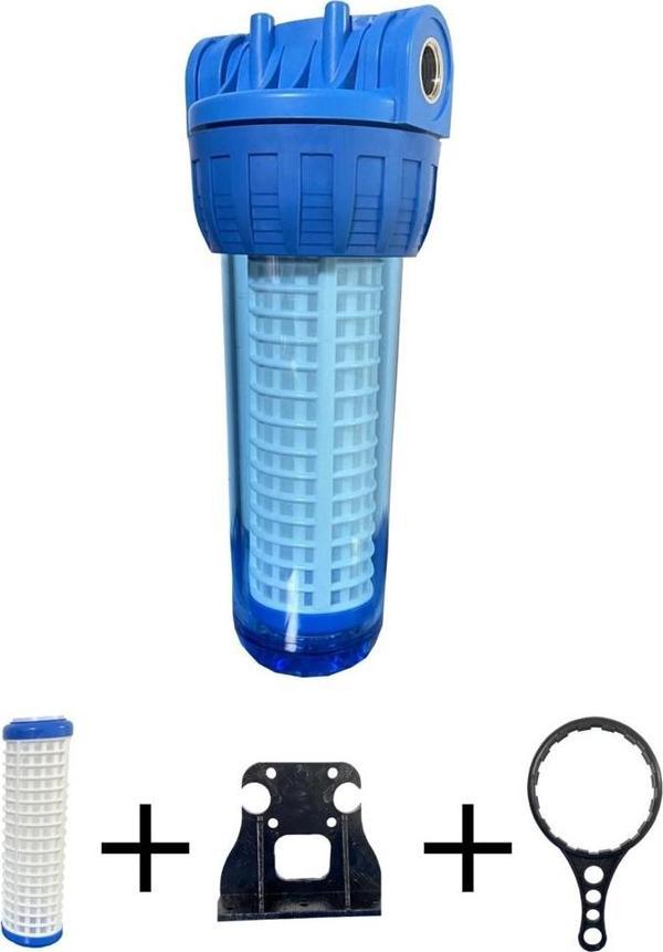 Daire Girişi Su Arıtma Filtre Kabı 10 Inch , 3/4 Inch In Out Bağlantılı - Image 1
