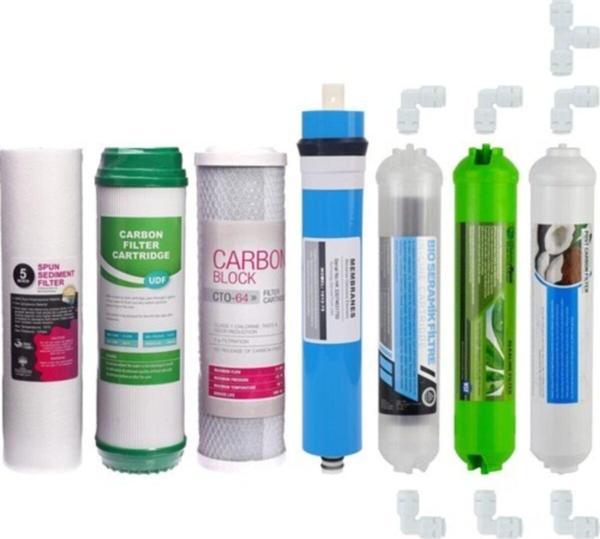 Su Arıtma Cihazı Filtresi 7'li Filtre Seti Paket Açık Kasa Quick Bağlantılı - Image 1