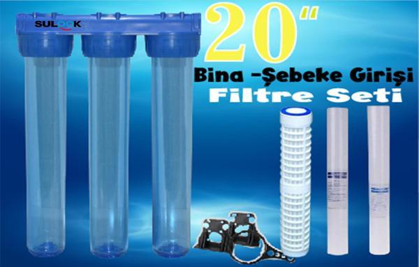 Sulook 20 Inç Bina ,daire, Şebeke Girişi Su Arıtma Sistemi Komple Set - Image 1