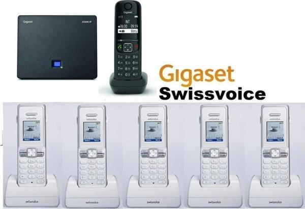 Gigaset AS690 IP 6 Dahili Swissvoice Kablosuz Telefon Santrali - Image 1